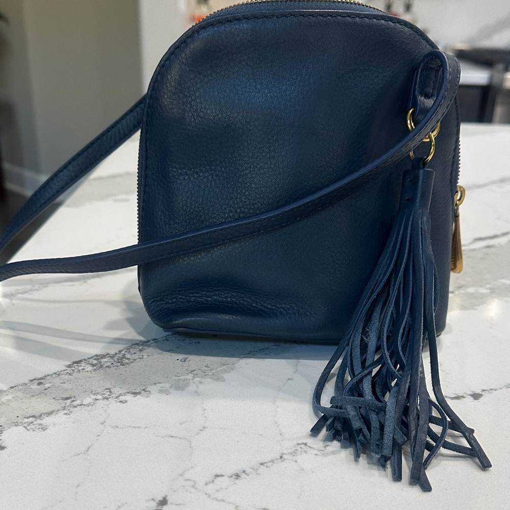 HOBO Midnight Blue Leather Crossbody Bag